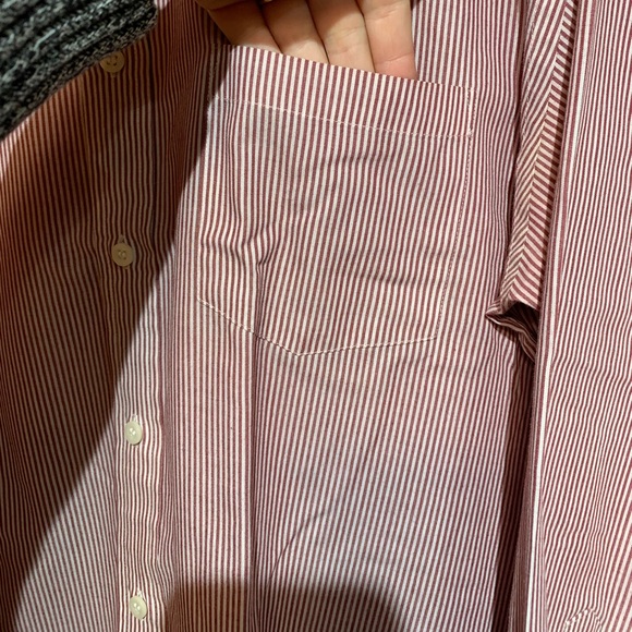 YSL - Yves Saint Laurent red striped Button Up dress shirt size 16 - Picture 4 of 7